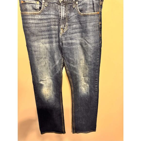 Old Navy Men's Size 33x30 Straight Leg Dark Wash Blue Jeans - Picture 3 of 8